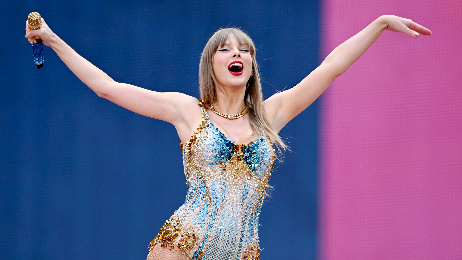 Taylor Swift performs her Eras Tour in Europe.