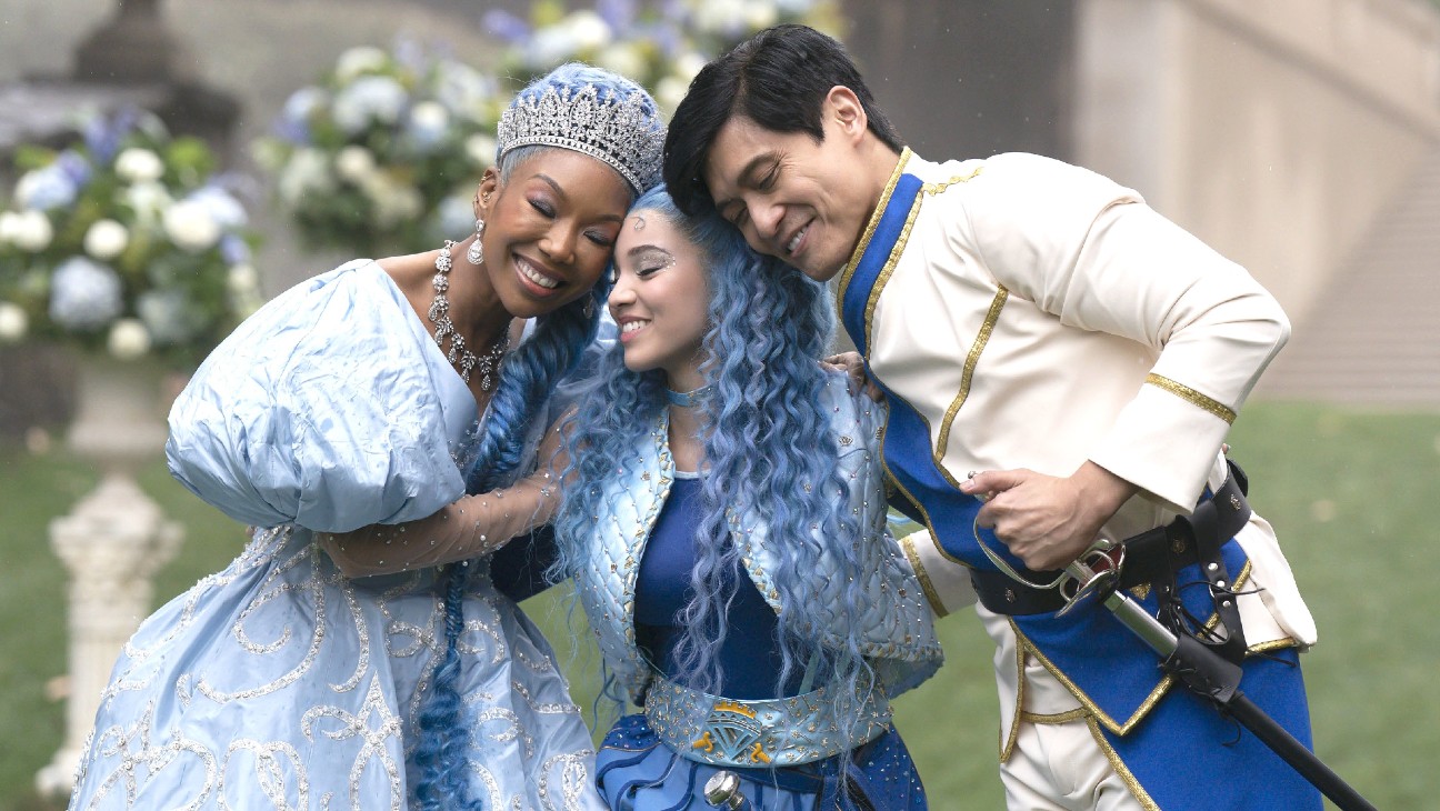 Brandy Norwood, Malia Baker and Paolo Montalban in 'Descendants: The Rise of Red.'