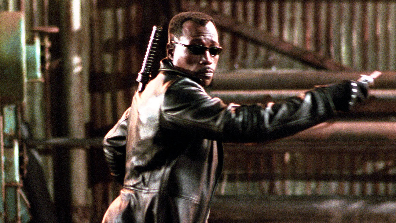 Wesley Snipes as Blade in 'Blade: Trinity,' which co-starred Ryan Reynolds and Jessica Biel.